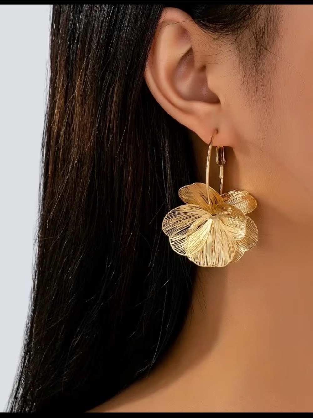 Gold Floral Hoop Earrings - Elegant Women’s Jewelry